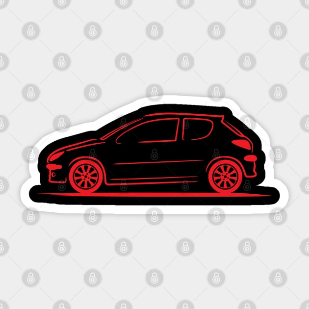 Peugeot 206 Red Sticker by PauHanaDesign